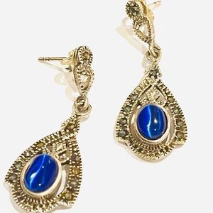 Vintage sterling silver earrings with amethyst